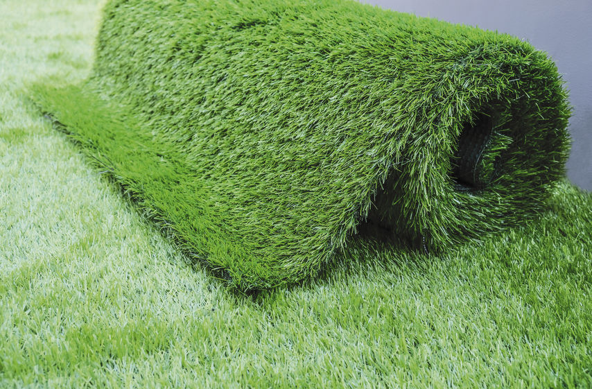 Artificial grass in the garden