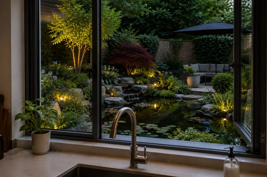 garden pond location