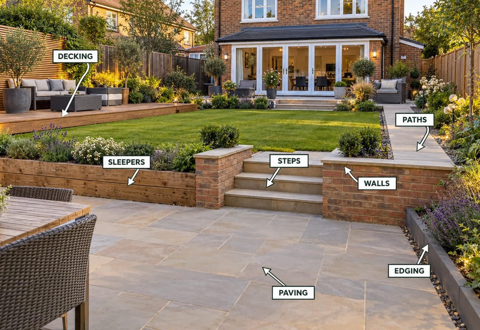 Hard landscaping elements